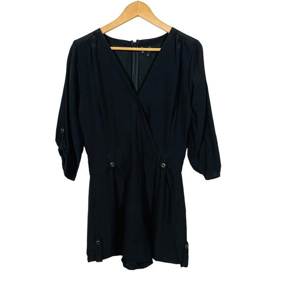 NEW! Yumi Kim Silk Romper Fancy Casual Black - S - Picture 1 of 7